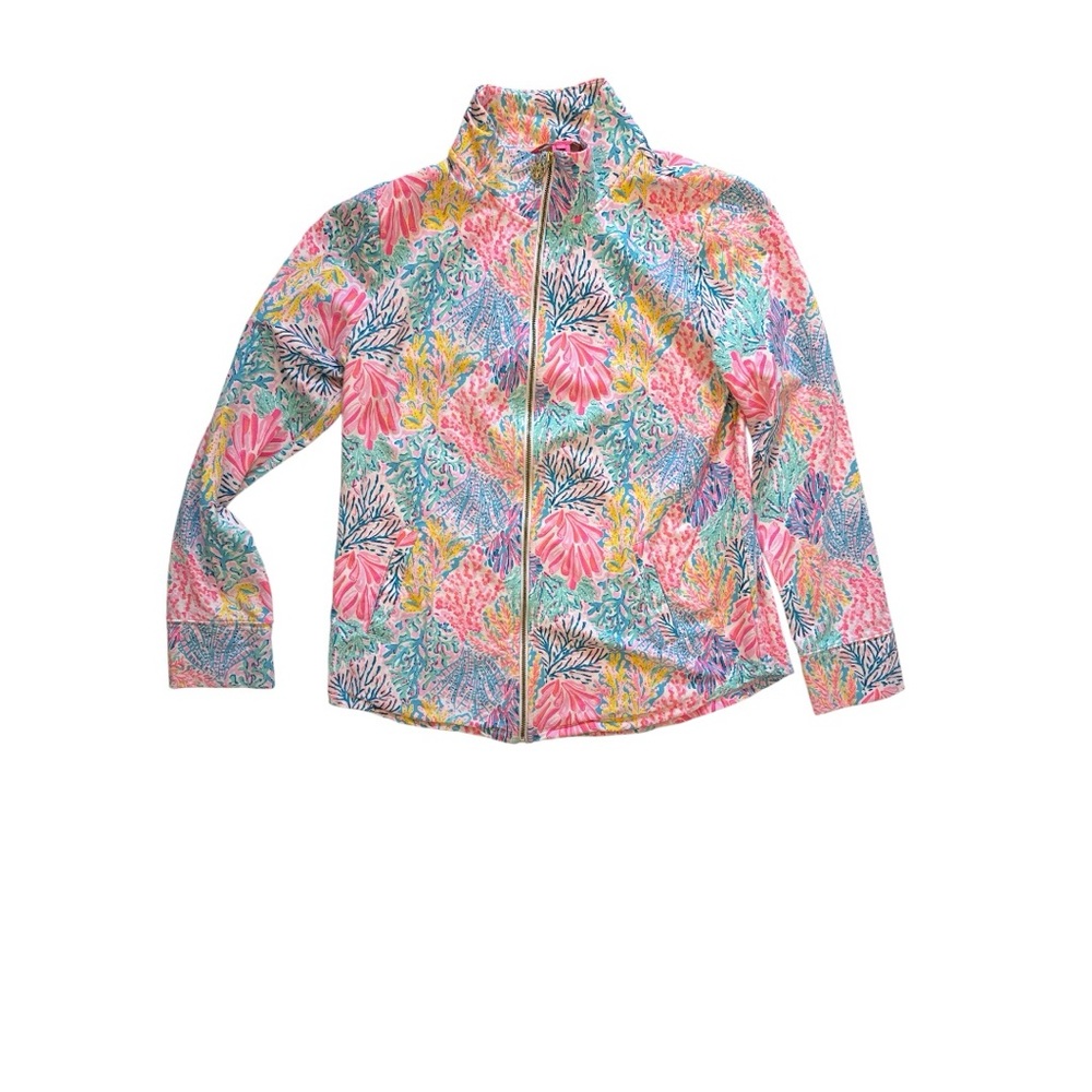 Lilly Pulitzer Leona Zip Up Jacket Multi Splashdance Size Large